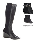 Paris Leather Lamb Suede 3-in-1 Wedge Dress Boot: Effortlessly Stylish and Versatile