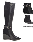 Paris Leather Lamb Suede 3-in-1 Wedge Dress Boot: Effortlessly Stylish and Versatile