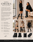 SoleMani Chelsea – Slim Calf Tall Leather Boot with Back Lace Detail and Gold Buckle