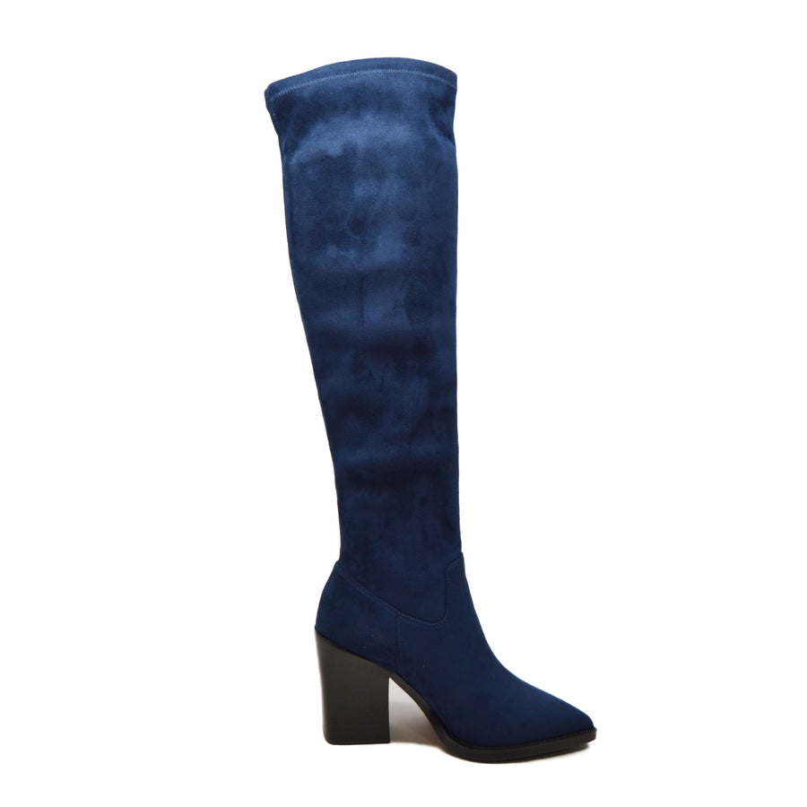 Amsterdam Faux Suede Over The Knee High Heel Boots - Stylish and Versatile
