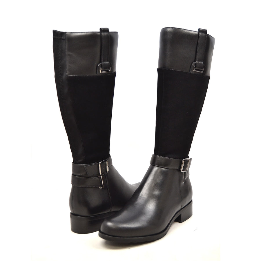 Gabi Leather & Suede Riding Boots with Fleece Lining - Versatile and Stylish for Day or Night Wear